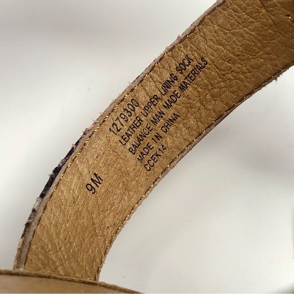 Sofft Pippa Brown Leather Wedge Heels Snake Print Adjustable Buckle Open Toe - Picture 9 of 10